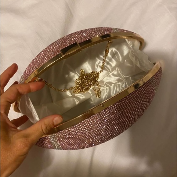 Pink Rhinestone Football Clutch - Picture 2 of 2